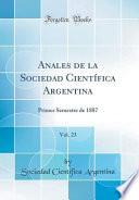Anales de la Sociedad Cientifica Argentina, Vol. 23
