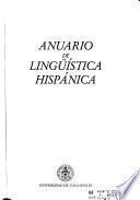 Anuario de lingüística hispánica