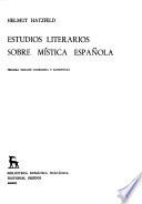Estudios literarios sobre mística española
