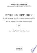 Estudios románicos dedicados al prof. Andrés Soria Ortega