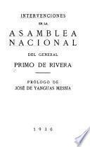 Intervenciones en la Asamblea Nacional del general Primo de Rivera