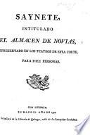 Saynete, intitulado, El Almacen de Novias, etc. [By R. F. de la Cruz Cano y Olmedilla.]