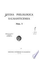 Studia philologica Salmanticensia